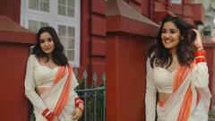 Anikha Surendran : புடவையில் மனதை மயக்கும் அஜித்தின் ரீல் மகள் அனிகா!