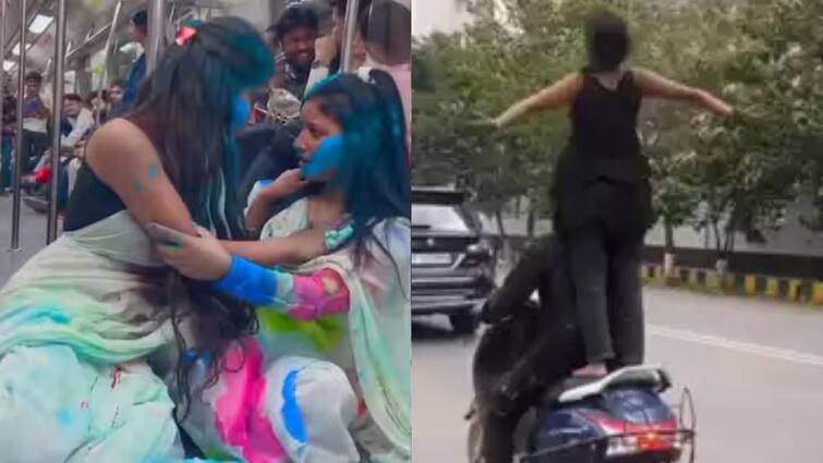 Delhi Metro Scooty Viral Holi Video Priti Maurya Dipti Vineeta on Reel 'टैलेंट है तो बना लिया वीडियो', Delhi Metro में अश्लील रील बनाने वाली लड़कियों ने क्या कहा?