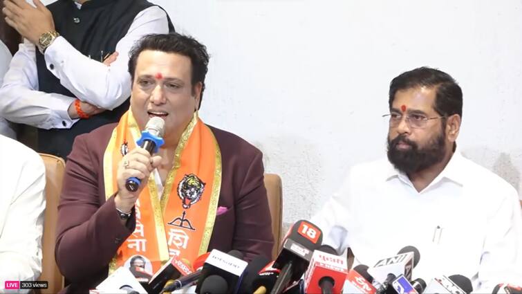 Bollywood actor Govinda joins Shiv Sena in the presence of Maharashtra CM Eknath Shinde ELECTIONS 2024: CM એકનાથ શિંદેની પાર્ટીમાં સામેલ થયો ગોવિંદા,આ બેઠક પરથી લડી શકે છે ચૂંટણી