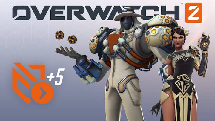 Overwatch 2 Mega Bundle (Coming April 2) - Free Legendary Beekeeper Sigma, Legendary Art Deco Symmetra, seven Epic Skins, and five Battle Pass Tier Skips