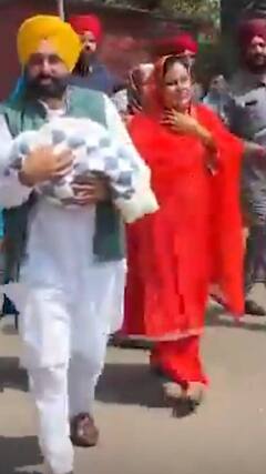 Breaking: पंजाब के सीएम भगवंत मान बेटी को लेकर घर पहुंचे | ABP Shorts |