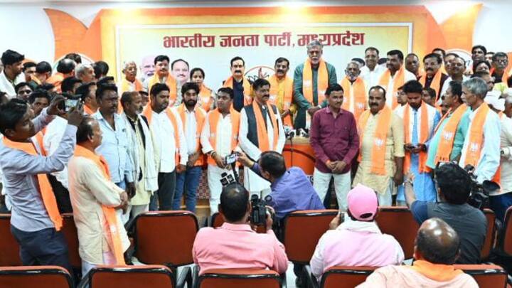 MP AAP Workers Including Damosh Zila Panchayat Adhyaksha Join BJP Before MP Lok Sabha Elections ANN MP Politics: एमपी में कांग्रेस के साथ AAP में भी सेंध, जिला पंचायत अध्यक्ष समेत सैकड़ों कार्यकर्ता बीजेपी में शामिल