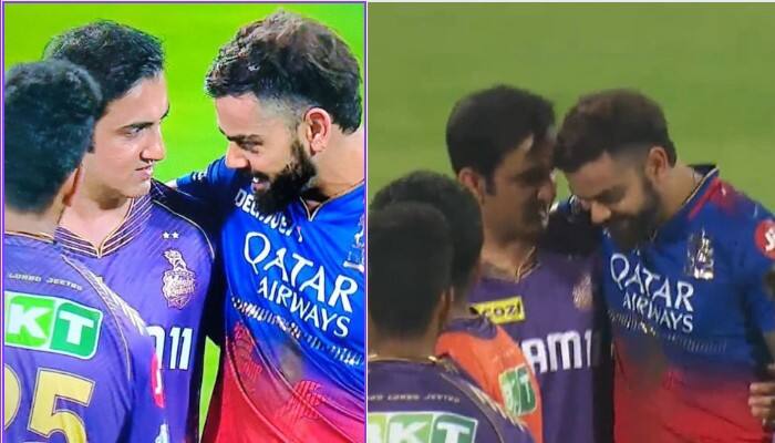 IPL 2024 RCB vs KKR Virat Kohli Gautam Gambhir Hug Moment in Time-Out Moment of the Day Pics Viral Virat Kohli-Gambhir: વિરાટ કોહલીએ ગૌતમ ગંભીરને લગાવ્યો ગળે, સોશિયલ મીડિયા પર જોવા મળી મજેદાર કોમેન્ટ