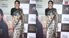 Patna Shuklla की स्क्रीनिंग में व्हाइट एंड ब्लैक साड़ी में पहुंची थीं रवीना टंडन, एक्ट्रेस की सादगी ने जीता फैंस का दिल