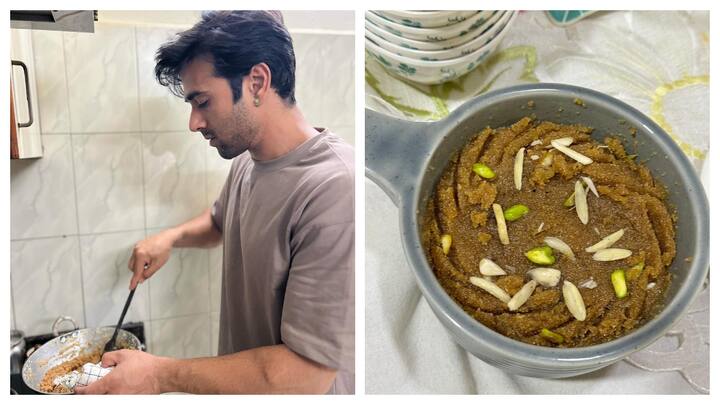 Actress Kriti Kharbanda has fallen in love all over again with her actor-husband Pulkit Samrat, as he cooked his 'first rasoi' and made halwa for his wife.