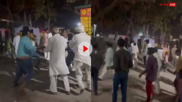 RLD- BJP Workers Fight Video at baghpat video goes viral watch up news Watch: बागपत में बीच सड़क पर बवाल, RLD के लोगों ने BJP कार्यकर्ताओं को दौड़ा दौड़ाकर पीटा