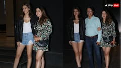 Crew Screening: फैमिली के साथ अपनी फिल्म की स्क्रीनिंग में पहुंचीं कृति सेनन, लेदर जैकेट और डेनिम शॉर्ट में दिखा किलर लुक