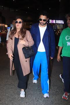 બોલિવૂડ એક્ટર વરુણ ધવન તેની પત્ની સાથે મુંબઇ એરપોર્ટ પર થયો સ્પોટ