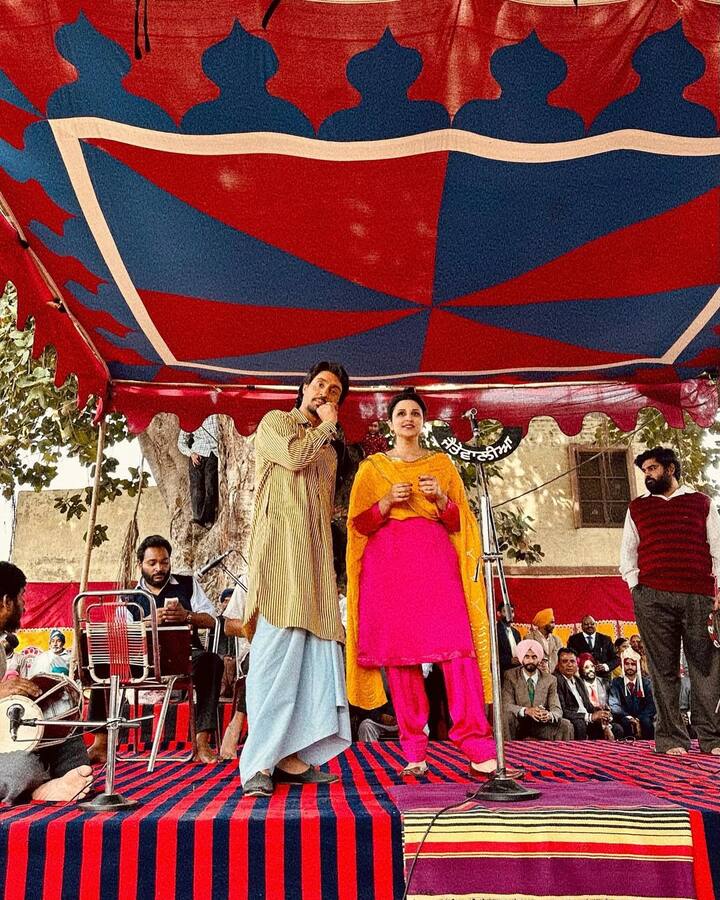 Both Parineeti and Diljit took to their Instagram handles to share a series of behind-the-scenes pictures from the sets of the film.