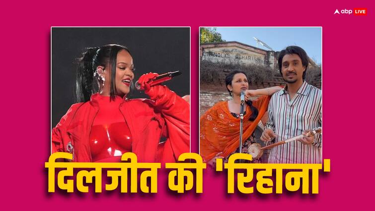 Diljit Dosanjh shares funny video of paineeti from chamkila movie releasing on 12 april Diljit-Parineeti Funny Video: 'ये है मेरी रिहाना...' चमकीला के सेट से दिलजीत दोसांझ और परिणीति की मस्ती का वीडियो वायरल