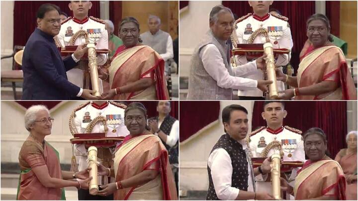 President Murmu conferred the Bharat Ratna awards on four nominees including former PMs Chaudhary Charan Singh and PV Narasimha Rao, at Rashtrapati Bhawan on Saturday.