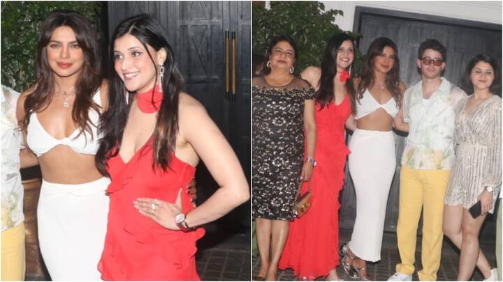 Actor Priyanka Chopra was in Mumbai for her cousin Mannara Chopra's birthday celebration.