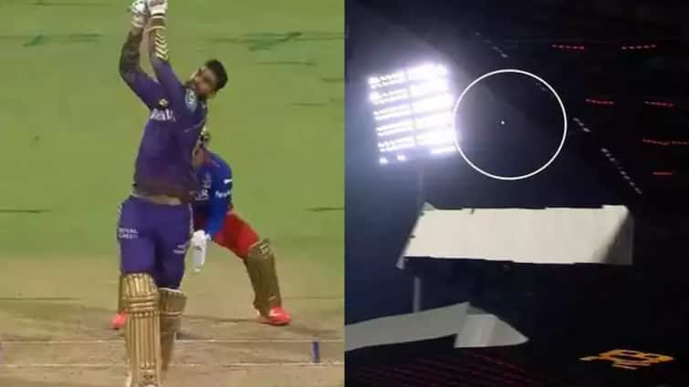 Venkatesh Iyer Smashed Longest Six Of IPL 2024 KKR vs RCB Video Goes Viral Sports News Watch: वेंकटेश अय्यर ने मारा सीजन का सबसे लंबा छक्का, मैदान के बाहर पहुंची गेंद; वीडियो वायरल