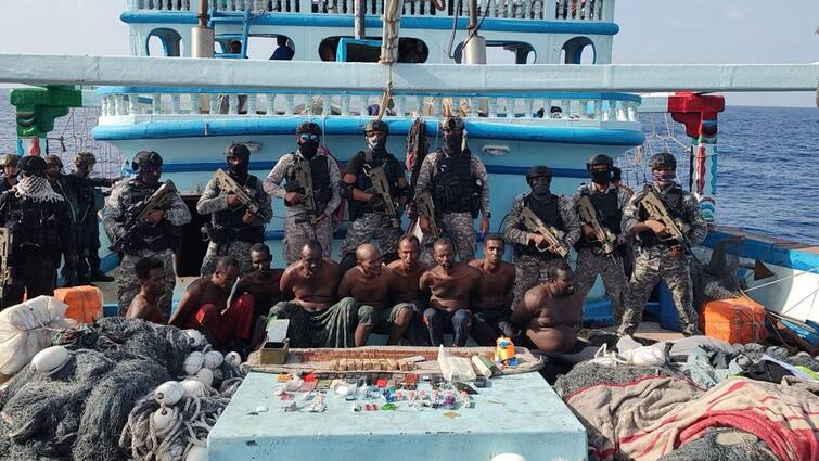 9 Pirates Indian Navy After Rescuing Iranian Vessel Al-Kambar 23 Pakistani nationals Arabian Sea 9 Pirates Being Brought To India For 'Further Legal Action' Under Anti-Piracy Act: Navy After Rescuing Iranian Vessel