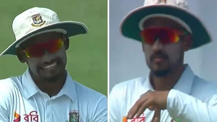Bangladesh Captain bizarrely opt for DRS lbw review despite batter middling ball vs sri lanka second test बांगलादेशने घेतला क्रिकेटच्या इतिहासातील सर्वात वाईट रिव्ह्यू; स्क्रीनवर पाहून स्वत:ही हसून लोटपोट