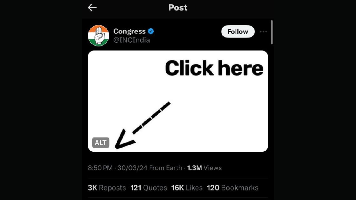 What Is The 'Click Here' Trend? How To Use The X Alt Text Feature Going Viral After Congress Post Takes Dig At Modi Govt