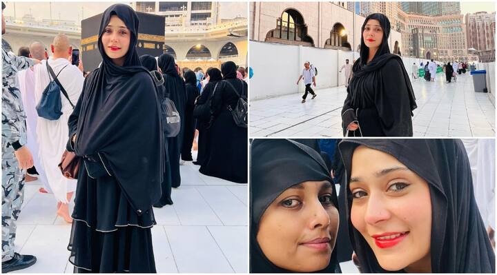 Sara Khan Umrah: रमजान का पाक महीना चल रहा है. इस महीने हर कोई अपने लिए नेकियां बटोरने में लगा हुआ है. अब तक कई सेलेब्स रमजान के महीने में उमराह के लिए साउदी अरब जा चुके हैं.