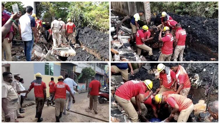 Panic in Puducherry 3 killed, 10 injured as wall collapses while digging canal புதுச்சேரியில் பரபரப்பு.. வாய்க்கால் தூர்வாரும்போது சுவர் இடிந்து விழுந்து 3 பேர் உயிரிழப்பு..