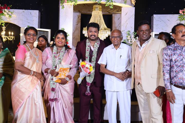 இந்த விழாவில் பல திரை பிரபலங்களும் கலந்து கொண்டு மணமக்களை வாழ்த்தியுள்ளனர்.