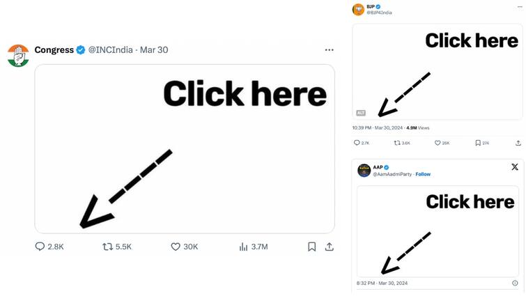 Electoral Bonds Congress PM Modi What Is X Alt Text How To Use In Tweets What Is The 'Click Here' Trend? How To Use The X Alt Text Feature Going Viral After Congress Post Takes Dig At Modi Govt