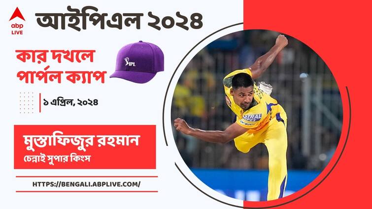Purple Cap IPL 2024 Chennai Super Kings star Mustafizur Rahman leading chart of most wicket takers in IPL know top five bowlers IPL Purple Cap। বল হাতে তাণ্ডব বাংলাদেশের পেসারের, পার্পল ক্যাপের লড়াইয়ে আর কারা?