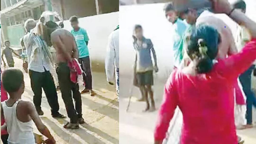 women shame PoCSO Act accused as he returns on bail in Belagavi Crime: போக்சோ வழக்கில் ஜாமீனில் வெளிவந்த நபர்.. செருப்பால் அடித்து வரவேற்பு கொடுத்த பாதிக்கப்பட்ட குடும்பத்தினர்