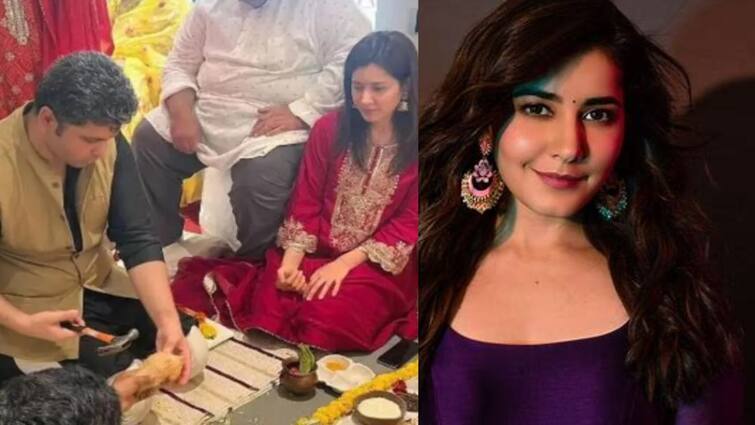 Raashi Khanna buys a third home at Hyderabad the pooja photos goes viral in social media Raashi Khanna: அரண்மனை போல 3ஆவது வீடு வாங்கி குடியேறிய ராஷி கண்ணா.. இத்தனை கோடி மதிப்பா!