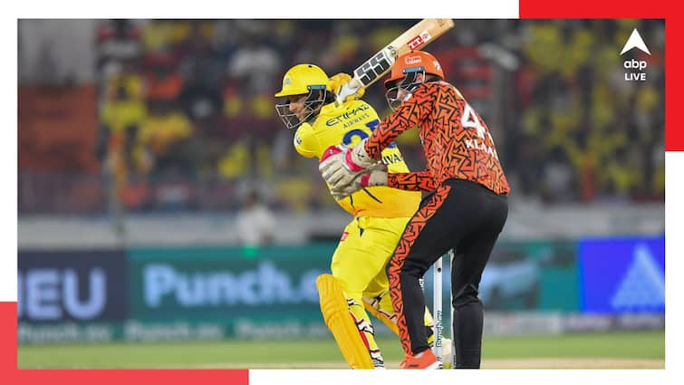 IPL 2024 Dhoni played only 2 balls SRH vs CSK Innings Highlights Chennai Super Kings gave target of 166 runs against Sunrisers Hyderabad SRH vs CSK Innings Highlights: ধোনি খেললেন মাত্র ২ বল, হায়দরাবাদের বিরুদ্ধে চেন্নাই আটকে গেল ১৬৫/৫ স্কোরে