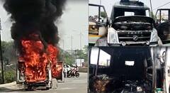 दिवसाढवळ्या 'द बर्निंग' रुग्णवाहिकेचा थरार! चालकाने प्रसंगावधान राखत स्वतःसह वाचविले गर्भवती महिलेचे प्राण