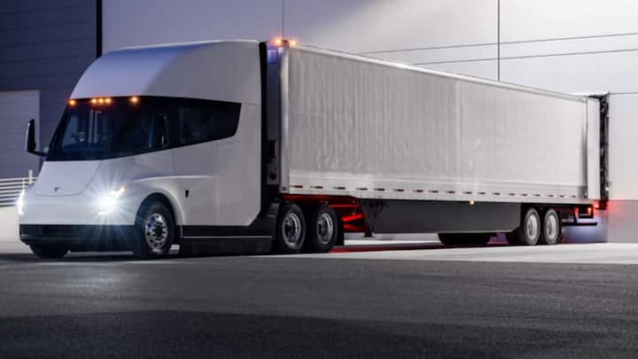 Tesla Semi (Starting Price: $150,000): The Tesla Semi packs a 900 kW battery and offers a range of 500 miles. The horsepower is 1,020HP and it can go from 0-60 MPH in 20 seconds. The top speed of the truck is 65MPH. It uses Megacharger. Tesla can do a 70 per cent charge in 60 minutes and a 90 per cent charge in 90 minutes. (Image Source: Tesla)