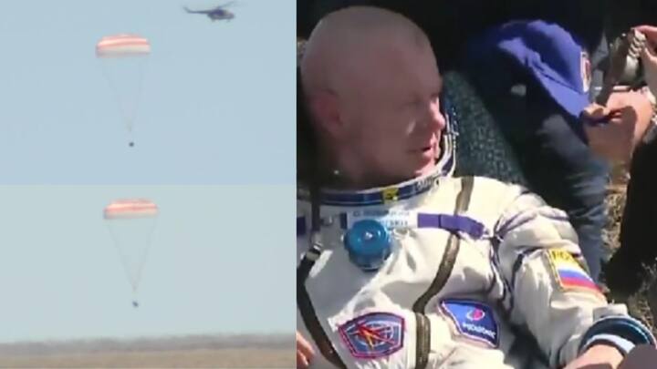 NASA Astronaut Loral O'Hara Returns to Earth from space station video Video: விண்வெளி நிலையத்திலிருந்து பூமிக்கு பாதுகாப்பாக திரும்பிய வீரர்கள் - நீங்களே பாருங்க