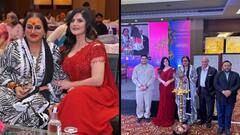 Zareen Khan Stuns In A Red Saree As She Inaugurates The 3rd National Transgender Awards