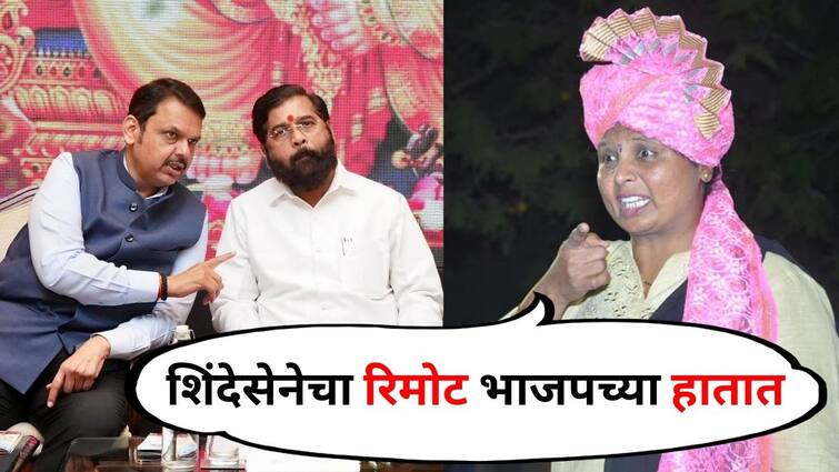 Eknath Shinde Shiv Sena remote in hands of BJP Sushma Andhare criticized on Eknath Shinde  Devendra Fadnavis Lok Sabha Election marathi news श्रीकांत शिंदेंची उमेदवारी फडणवीसांकडून जाहीर, म्हणजेच शिंदेसेनेचा रिमोट भाजपच्या हातात; सुषमा अंधारेंची टीका