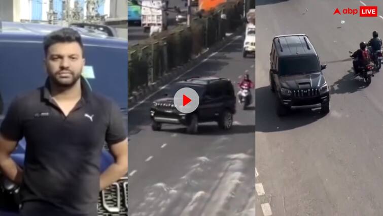 Hooligans were seen zig zagging a black Scorpio on the middle of the road in Noida trending नोएडा में बीच सड़क पर ब्लैक स्कॉर्पियो से स्टंट करते दिखे हुड़दंगी...पुलिस ने किया 12 हजार का चालान