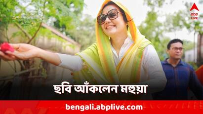 Lok Sabha Election 2024 Mahua Moitra Lok Sabha Poll Campaign in Krishnanagar PC different mood in Nadia Lok Sabha Election 2024: ছবি আঁকলেন, দিলেন অটোগ্রাফ! প্রচারে মহুয়া আদর করলেন পোষ্যকেও