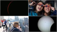 Solar Eclipse 2024: Total Solar Eclipse Begins, Crowds Gather To Witness Rare Celestial Occurrence — IN PICS