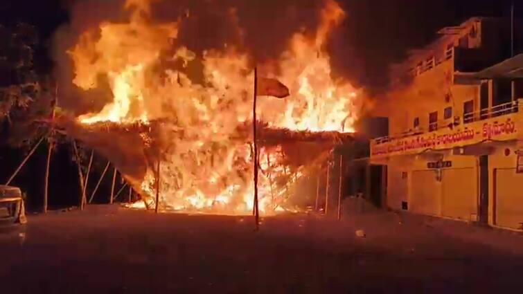 Unidentified persons set fire to Telugu Desam Party office at Krosuru in Pedakurapadu of Palnadu district. Andhra Pradesh News: తెలుగుదేశం పార్టీ ఆఫీస్‌కు నిప్పు- ఉలిక్కిపడ్డ పల్నాడు- 144 సెక్షన్ విధింపు