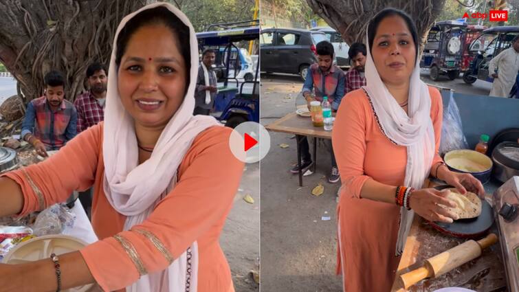 woman again started cooking for the customer her reaction wins hearts on internet watch video Video: 'भूखा नहीं जाने दूंगी...',  खाना खत्म हुआ तो ग्राहक के लिए फिर बनाने लगी महिला, वीडियो वायरल