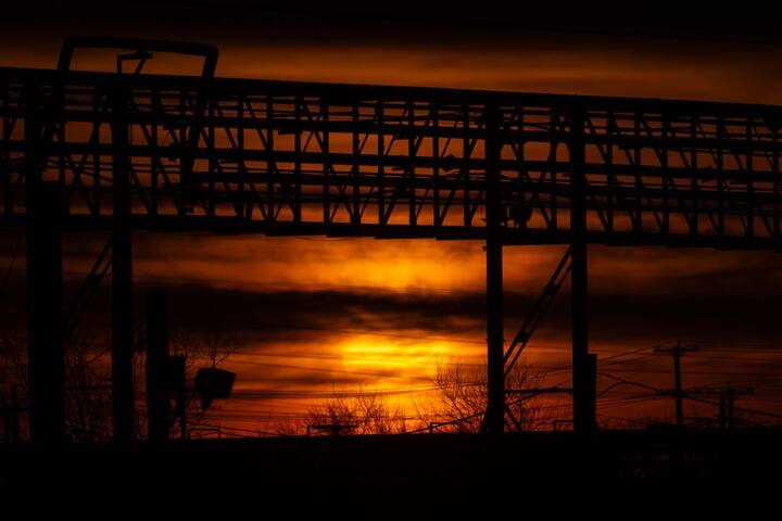 In this image, The sun rises behind clouds on April 8, 2024 in Niagara Falls, New York. (Getty Image)