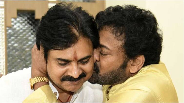 Chiranjeevi donates 5 crore rupees to his brother Pawan Kalyan Jana Sena party Chiranjeevi Pawan Kalyan: జనసేన పార్టీకి చిరంజీవి 'మెగా' విరాళం - 'విశ్వంభర' సెట్స్‌లో అన్నయ్యను కలిసిన తమ్ముడు