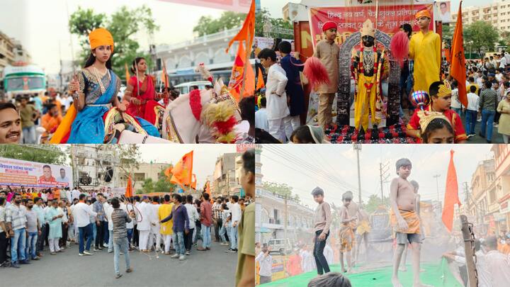 Hindu New Year Procession In Udaipur: हिंदू नव वर्ष पर आज राजस्थान के उदयपुर में विशाल शोभा यात्रा निकाली गई. शोभायात्रा में बड़ी संख्या में लोग शामिल हुए. यहां भगवान राम का दरबार सजाया गया.