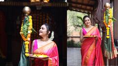 Amruta Khanvilkar: गुलाबी साडी अन्... अमृताच्या गुडीपाडव्याचे खास क्षण!