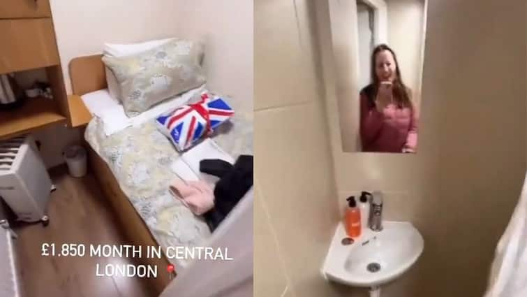 London Woman Gives Tour Of Her Small Flat In London With Rs 2 Lakh Rent ఓ బాత్‌రూమ్ అంత ఇంటికి రూ.2 లక్షల అద్దె, ఇదేందయ్యా ఇది - వైరల్ వీడియో