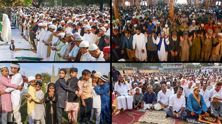 Eid-al-Fitr celebrations started off a day early in Kerala and Jammu & Kashmir following the sighting of the moon, compared to the other parts of India. Let's have a look at the celebrations.