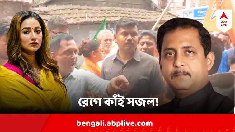 Baranagar Assembly By Elections 2024 BJP Candidate Sajal Ghosh lost temper after TMC Councilors comment Sajal Ghosh : জিতবেন সায়ন্তিকাই, বরানগরে সজলের সামনেই দাবি কাউন্সিলরের ! তারপরই ...
