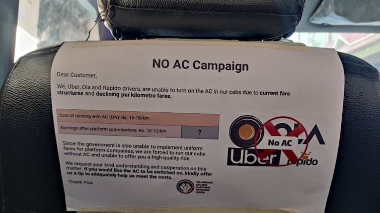 Uber Ola and Rapido cab drivers in Hyderabad are running No AC campaign to increase the rates Hyderabad News: హైదరాబాద్‌లో క్యాబ్‌ డ్రైవర్ల 