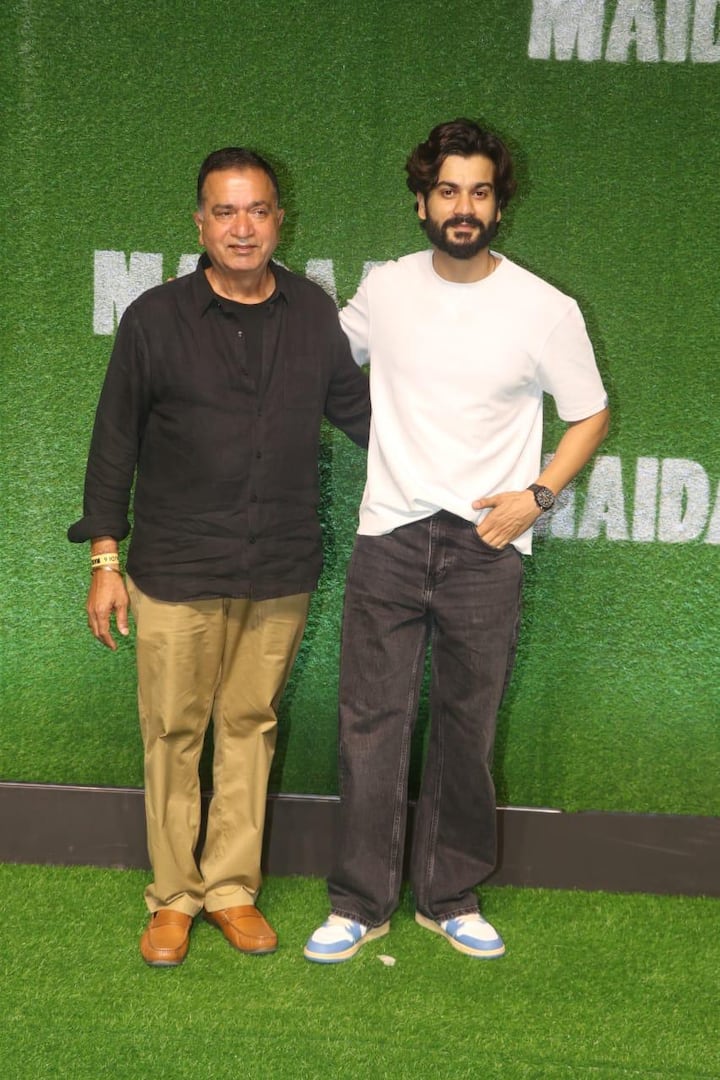 Sunny Kaushal attended the screening with his father Sham Kaushal.