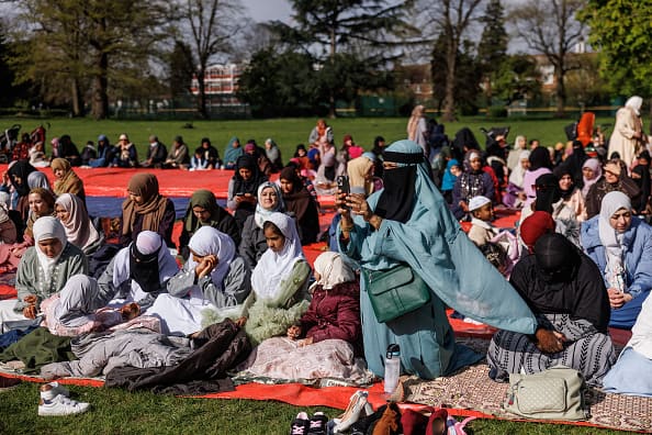 Eid al-Fitr celebrations at Southall Park on April 10, 2024 in London, England. (Image Source: Getty)