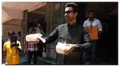 Aamir Ali Treats Paparazzi To Eid Delicacy Made By His Mother, Poses In Back Kurta - See Pics