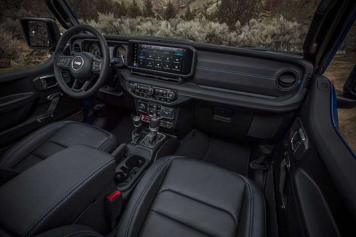 Additional features on the global new Wrangler include 12-way power-adjustable front seats and standard wireless Apple CarPlay and Android Auto. (Source: Somnath Chatterjee)